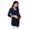 Navy Blue Crossover Maternity & Nursing Top