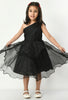Black Organza and Satin One Shoulder Party Dress