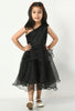 Black Organza and Satin One Shoulder Party Dress