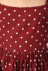 Wine Rayon Polka Dot Print Dress