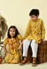ADRA Kids Yellow Cotton Floral Kurta & Pant for Girls