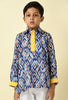 ADRA Kids Blue Rayon Ikat Printed Kurta