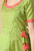 Pishta Green Dot Silk Maternity & Nursing Maxi Dress