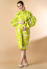 Neon Green Poplin Maternity & Nursing Midi dress With Belt