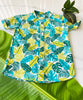 ADRA Kids Green Poplin Tropical Floral Print Shirt