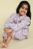 Pink Rayon Printed Peplum Top with Pyjama Night Suit Set of 2 Pcs