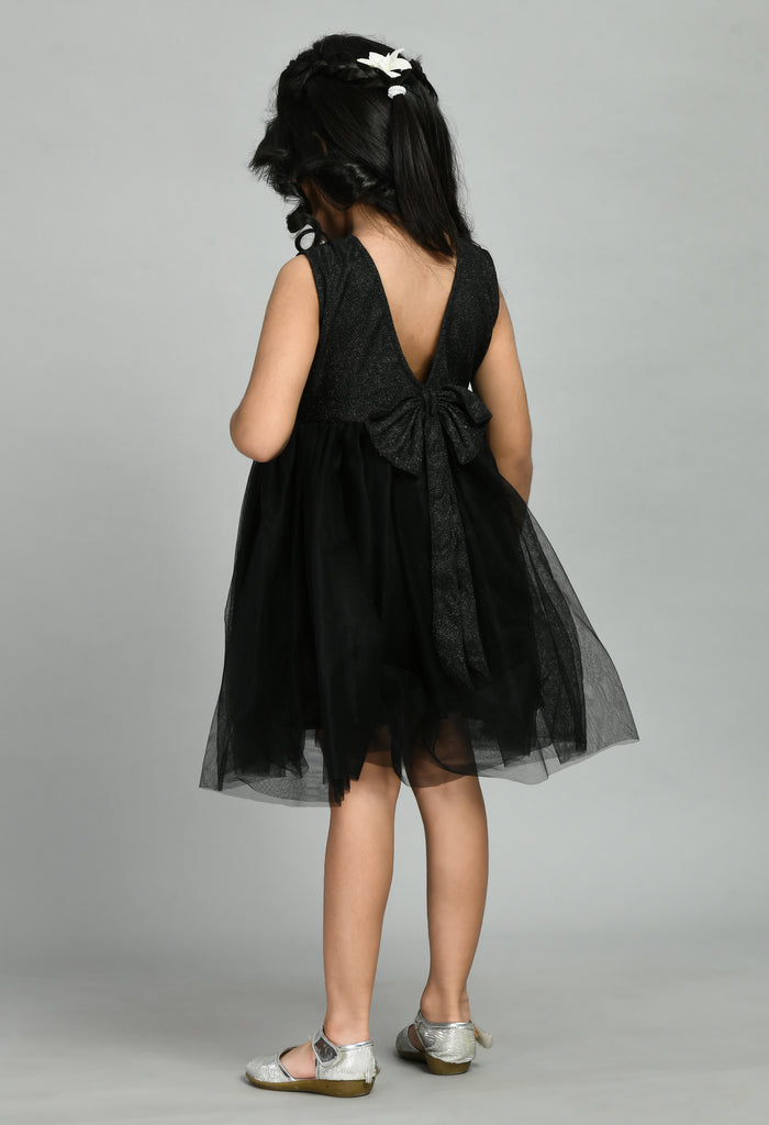 ADRA Kids Black Shimmery little Black Dress Set of 1pcs