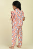 ADRA Kids Pink Rayon Bunny Night Suit with Pyjama Set of 2 Pcs