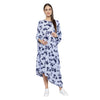 Asymmetric Blue Floral Maternity Dress