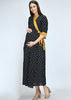 Black Ikat Print Maternity and Nursing Wrap Dress