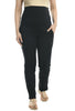 Black Over Belly Maternity Straight Fit Pants with Pockets