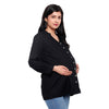 Black Solid Button Down Maternity & Nursing Shirt
