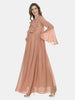 Blush Pink Solid Maternity Nursing Baby Shower Gown