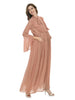 Blush Pink Solid Maternity Nursing Baby Shower Gown