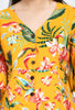Yellow Rayon Tropical Print Maternity & Nursing Shirt Dress Set of 1 pcs