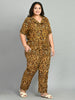 Brown & Black Leopard Print Maternity & Nursing Night Suit Set