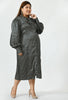 Black Satin Polka Maternity & Nursing Midi Dress