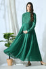 Green Chevron Print Maternity Zari Embroidery Photoshoot Gown