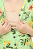 Green Floral Tropical Print Maternity & Nursing Dress