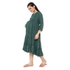 Green Lurex Maternity & Nursing Midi Dress