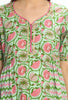 Green Cotton Floral Zig Zag Maternity & Nursing Kurta Set