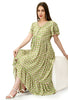 Light Green Floral Maternity & Nursing Button Down High Low Dress