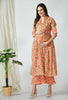 Marigold Floral Peach Maternity & Nursing Kurta Set with Plazzo Pant