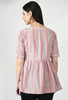 Pink Cotton Stripes Print Maternity & Nursing Angrakha Top