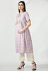 Lavender Cotton Maternity & Nursing Kurta with Linen Palazzo Pant Set