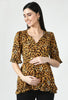 Brown & Black Leopard Print Maternity & Nursing Top