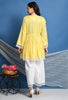 Lemon Yellow Cotton Lurex Maternity & Nursing Suit & Sharara set