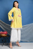Lemon Yellow Cotton Lurex Maternity & Nursing Suit & Sharara set