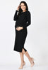 Black Ribbed Maternity Midi Dress set