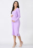 Lilac Ribbed Maternity Midi Dress set