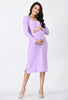 Lilac Ribbed Maternity Midi Dress set