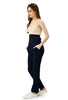 Navy Over Belly Maternity Straight Fit Pants with Pockets