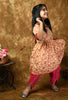 ADRA Kids Pink Girls Cotton Floral Printed Tie -Up Sleeve kurta with Tulip Style Dhoti