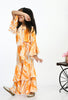 ADRA Kids Girls Yellow Shibori Print Stylish Top & Sharara Set