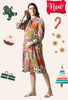 Patch Print Maternity & Nursing Midi Dress