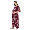 Purple Floral Georgette Maternity & Nursing Dress