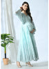 Sea Green Net Photoshoot and Baby Shower Maternity Gown