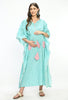 Turquoise Arrow Print Maternity & Nursing Kaftan With Zip