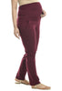 Wine Berry Over Belly Maternity Straight Fit Pants with Pockets