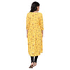 Yellow Cross Stitch Foil Print Maternity & Nursing Kurta Dress