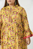 Yellow Floral Tie Up Maternity & Nursing Kurta Dress